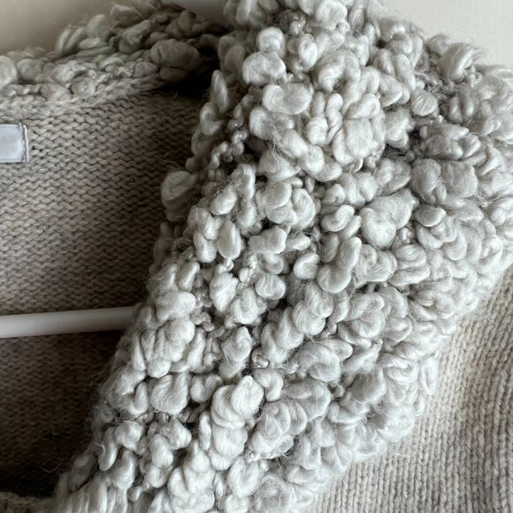 Gap Wool Cardigan with Boucle Collar - Womens Medium - Picture 6 of 8